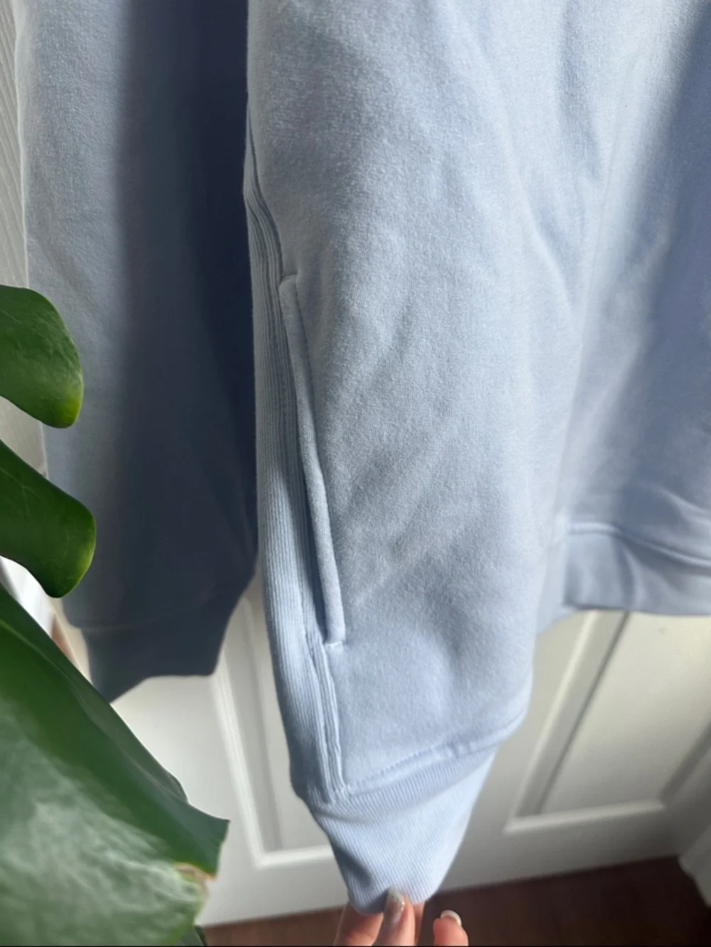 Athleta Forever Fleece 1/4 Zip Sweatshirt light blue womens small - Picture 2 of 4